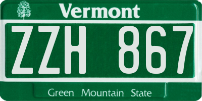 VT license plate ZZH867