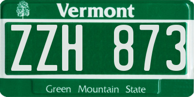 VT license plate ZZH873