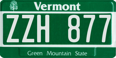 VT license plate ZZH877