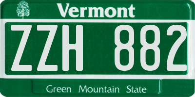 VT license plate ZZH882