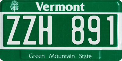 VT license plate ZZH891