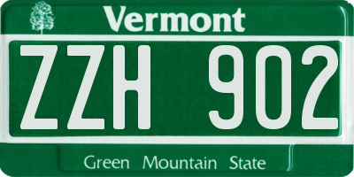 VT license plate ZZH902