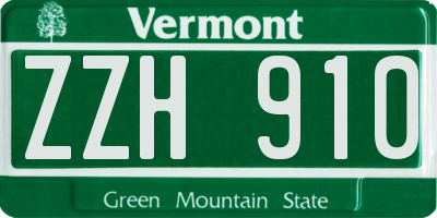 VT license plate ZZH910