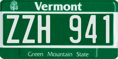 VT license plate ZZH941