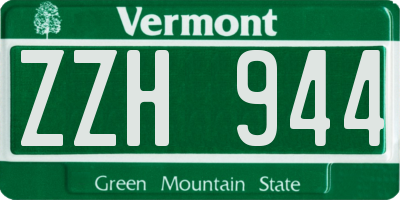 VT license plate ZZH944
