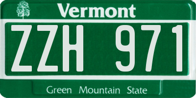 VT license plate ZZH971