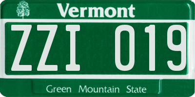 VT license plate ZZI019