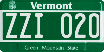 VT license plate ZZI020