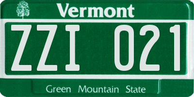 VT license plate ZZI021