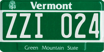 VT license plate ZZI024