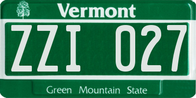 VT license plate ZZI027
