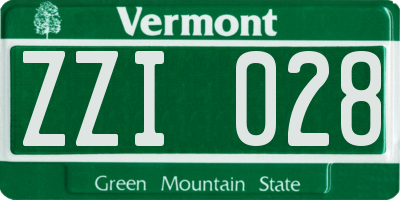 VT license plate ZZI028