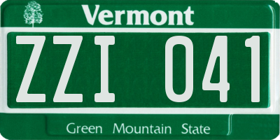 VT license plate ZZI041