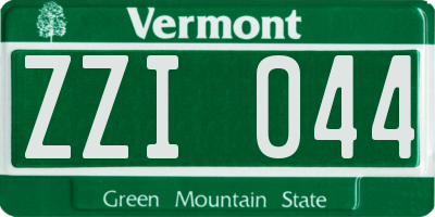 VT license plate ZZI044