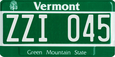 VT license plate ZZI045