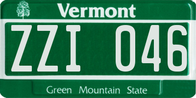 VT license plate ZZI046