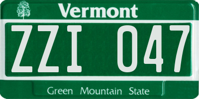 VT license plate ZZI047