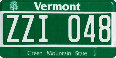 VT license plate ZZI048
