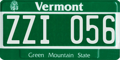 VT license plate ZZI056