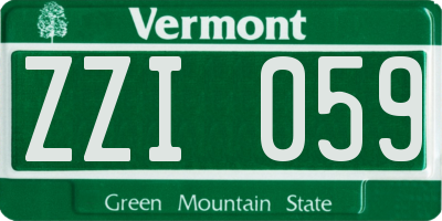 VT license plate ZZI059