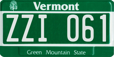 VT license plate ZZI061
