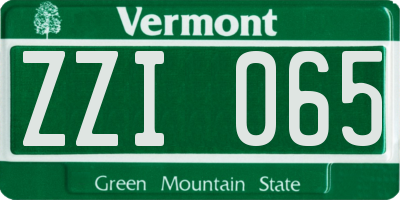 VT license plate ZZI065