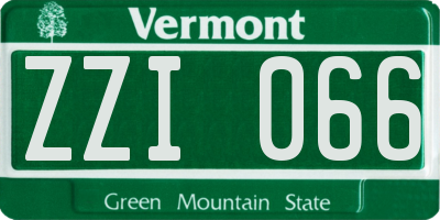 VT license plate ZZI066