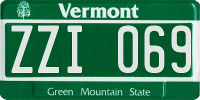 VT license plate ZZI069