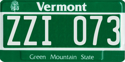 VT license plate ZZI073