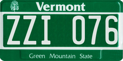 VT license plate ZZI076