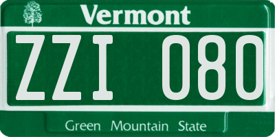 VT license plate ZZI080