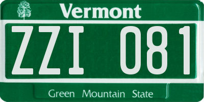 VT license plate ZZI081
