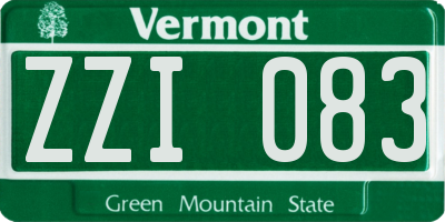 VT license plate ZZI083