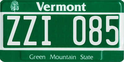 VT license plate ZZI085