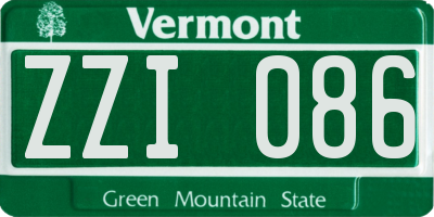 VT license plate ZZI086
