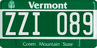 VT license plate ZZI089