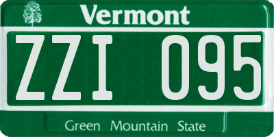 VT license plate ZZI095