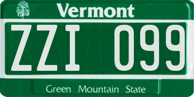 VT license plate ZZI099