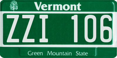 VT license plate ZZI106