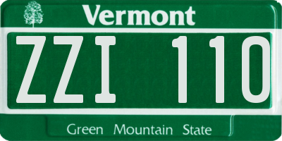VT license plate ZZI110