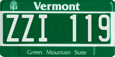 VT license plate ZZI119