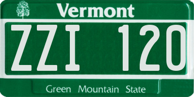 VT license plate ZZI120