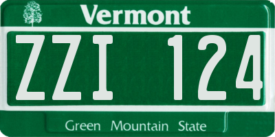 VT license plate ZZI124