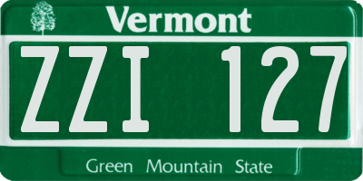 VT license plate ZZI127