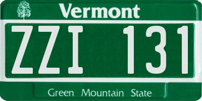 VT license plate ZZI131