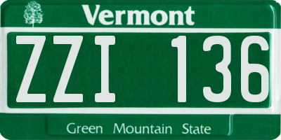VT license plate ZZI136