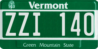 VT license plate ZZI140