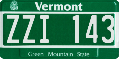 VT license plate ZZI143