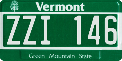 VT license plate ZZI146