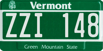 VT license plate ZZI148